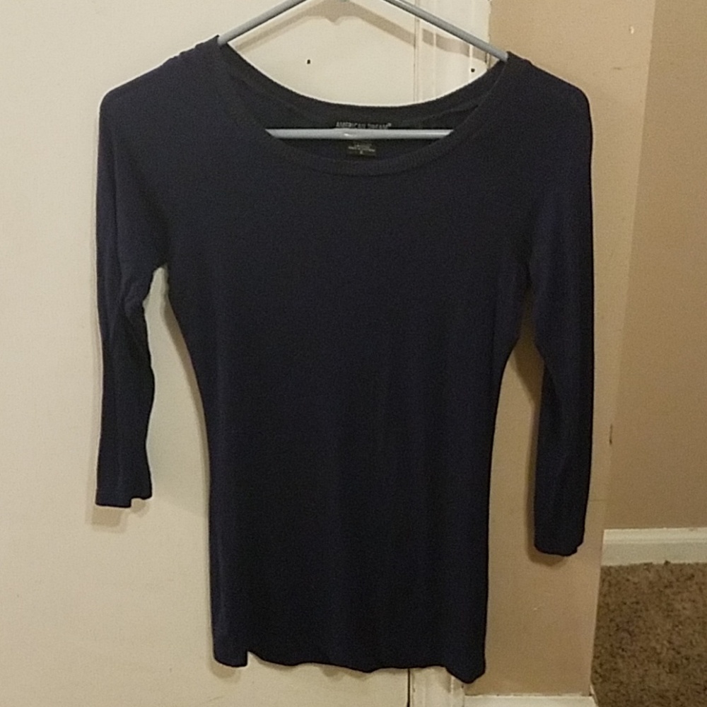 Navy blue long sleeve shirt
